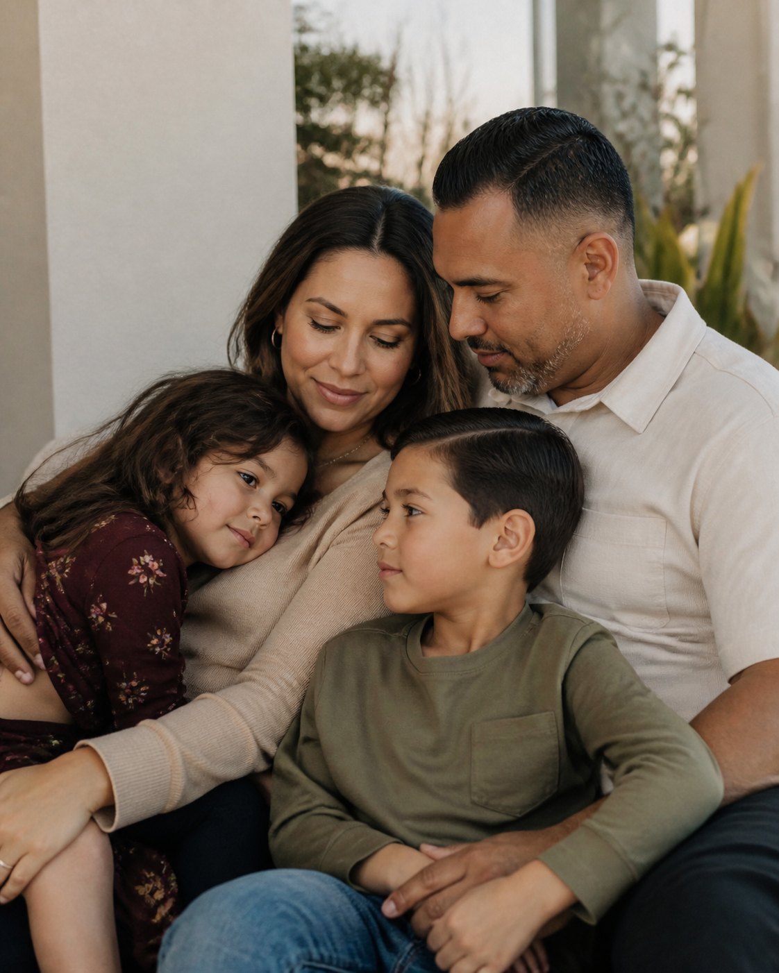 A family together at home